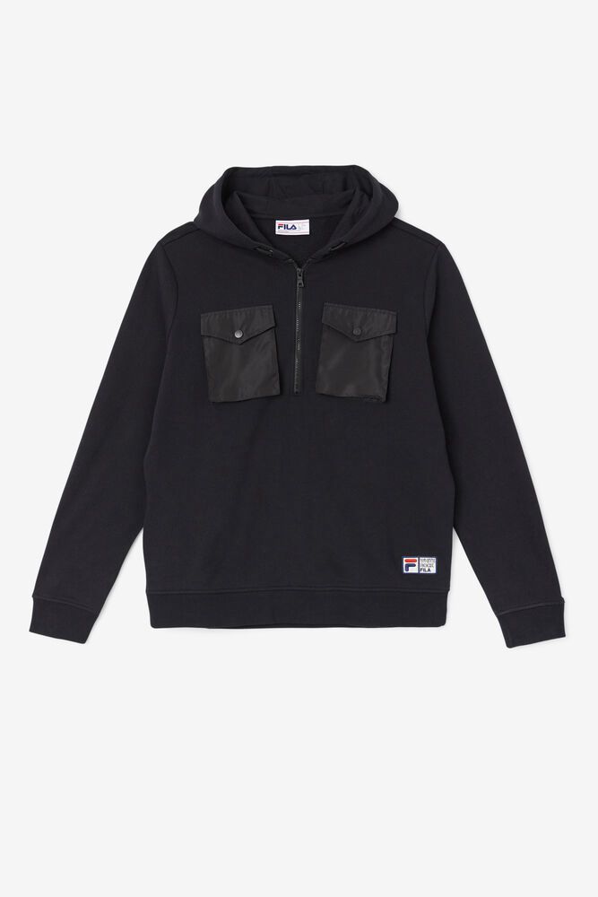 Fila Hoodie Mens Black Mekong - Ireland 30459-YFUB